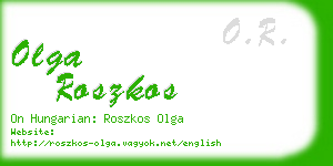 olga roszkos business card